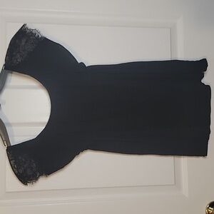 Express S Black Lace Sleeve Top